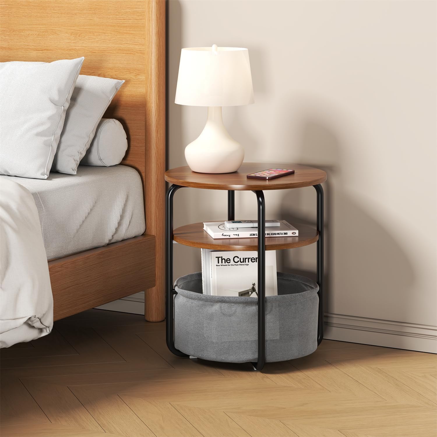 Luxury Bags Tier - Mesa lateral redonda pequena de 3