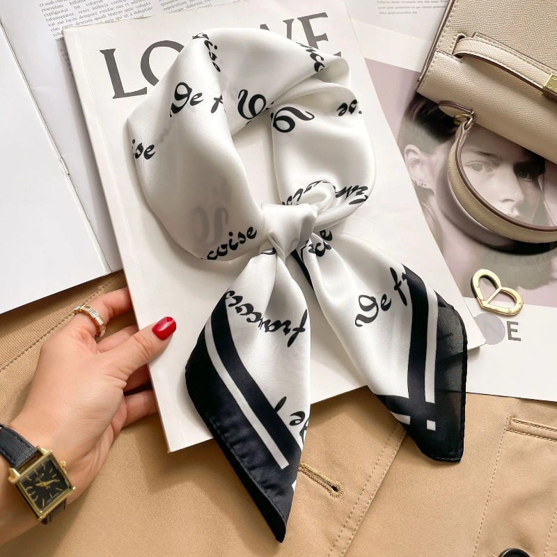 Luxury Bags Casual - Lenço Quadrado de Seda Luxuosa para