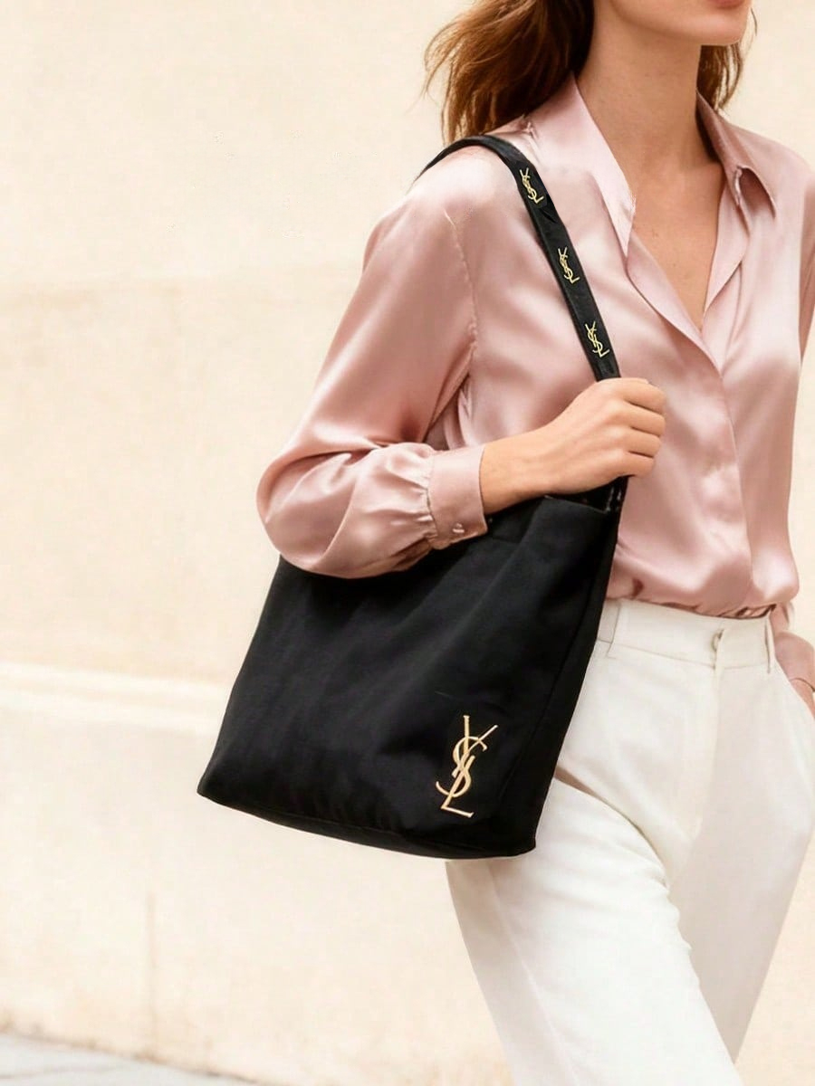 Bolsa Tote de Lona com Logo Bo - Luxury Bags Ysl avaliação e preço